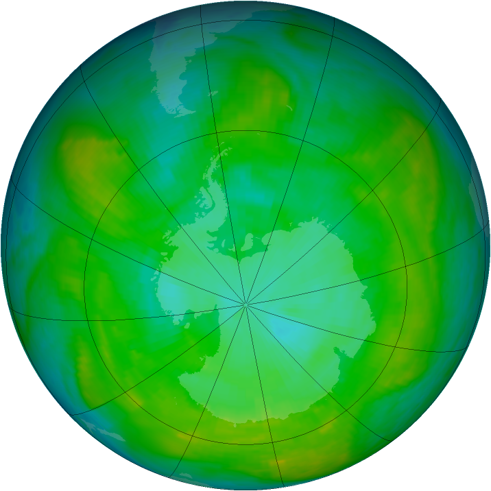 Antarctic ozone map for 18 January 1979
